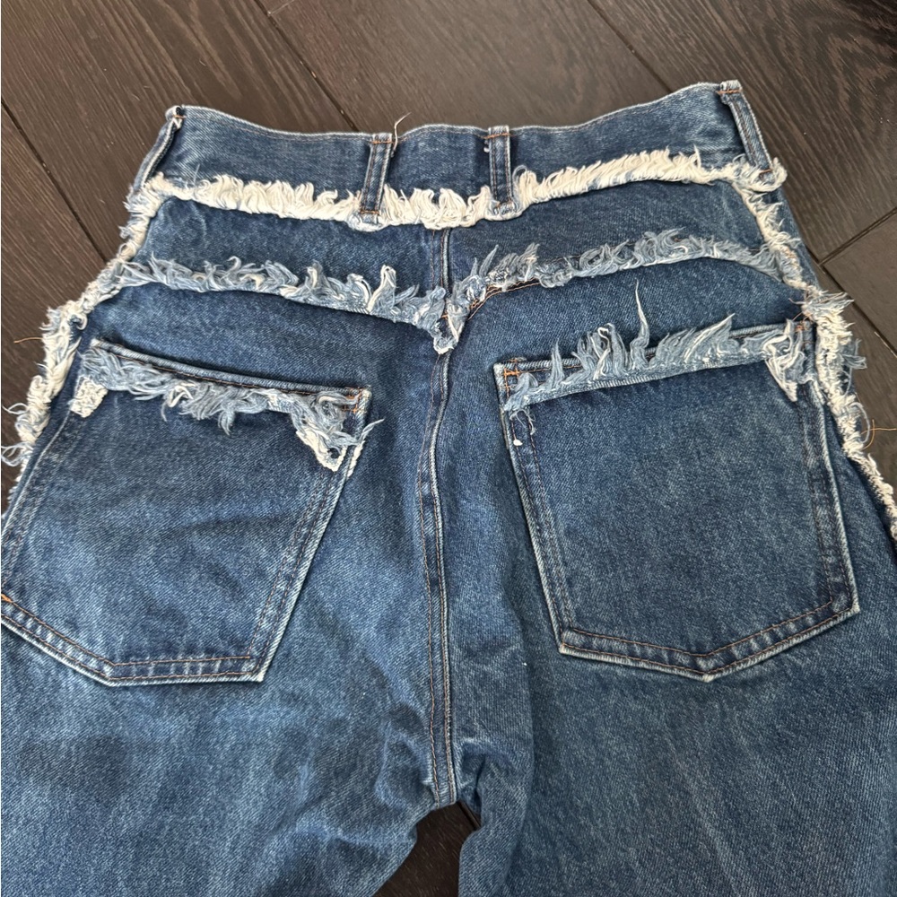 Frayed Denim Jeans one of a kind